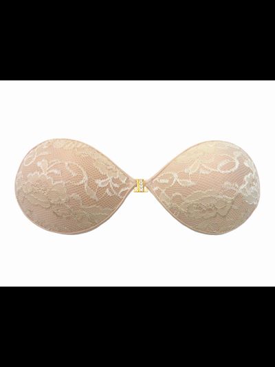 Клеющийся силиконовый лифчик без бретелек на силиконовой основе бежевого оттенка купить.
