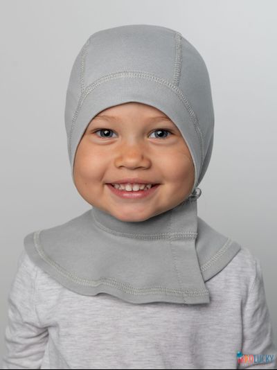 Шапка-шлем 24301-01 95%хлопок 5%лайкра, серый 42-44