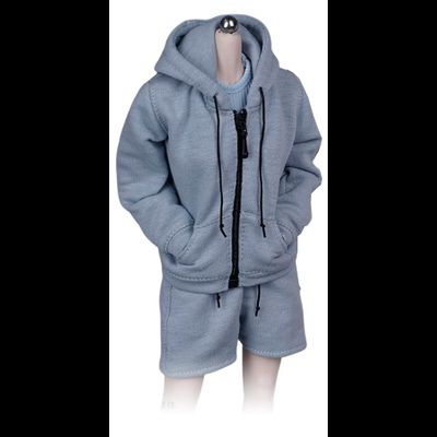 Женский спортивный костюм, набор из 3 предметов (голубой) - 1/6 - Cool street fashion sports style hooded sweater vest shorts three-piece suit  (SA023A) - SA Toys