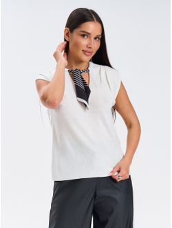 Джемпер с коротким рукавом и v-образным вырезом