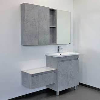 Тумба-умывальник "Осло-70НД" бетон светлый с раковиной  COMO 70
