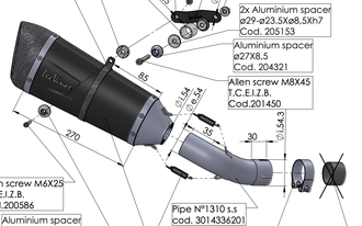 Глушитель LeoVince Factory S черный стальной 14336SBU