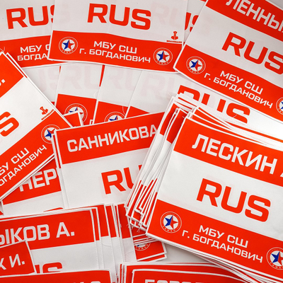 Наспинный номер самбо красный
