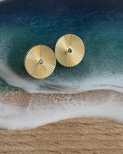 Серьги с кристаллом A&C цвет золото (Норвегия)