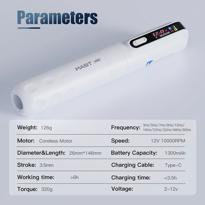 Беспроводная тату машинка MAST Tour Y22 Pro Wireless Bluetooth Verison White