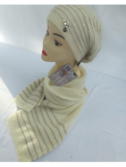 Итальянский вязаный шарф для женщин Vizio 6726 белый фото