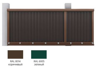 Набор №5 для сборки сдвижных ворот 4500х 2100 (коричневый RAL8017) под зап профл (рек высота профл - 1822 мм)
