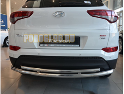 Защита заднего бампера двойная d60/42 для Hyundai Tucson (2018-2021)