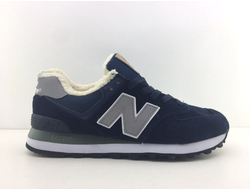 New Balance 574 синие зимние с мехом