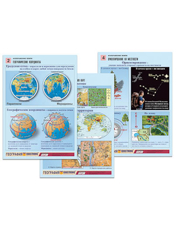 Комплект таблиц по географии раздат. "Изображение Земли" (цвет., лам., А4, 8 шт.)