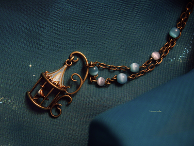 Бохо-подвеска "Птичка счастья" с кошачьим глазом