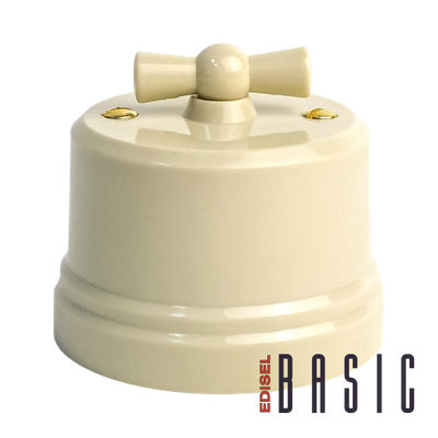 ретро переключатель пластиковый Basic слоновая кость