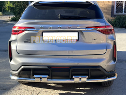 Защита заднего бампера угловая большая двойная с перемычками d60/42 для Haval F7 (2022-...)