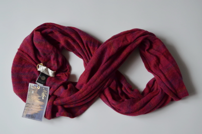 Женский вязаный шарф хомут Vizio Италия 5165 S 8 бордовый