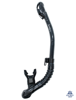 Трубка для дайвинга Marlin DRY DUO BLACK (изогнутая гофра)