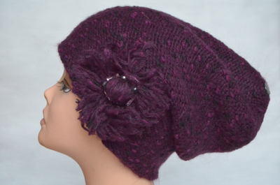 Итальянская шапка бини женская Vizio 6148 CL бордовая