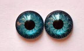 Глаза хрустальные клеевые пластиковые,, 10 мм, синие, арт. ГХ16