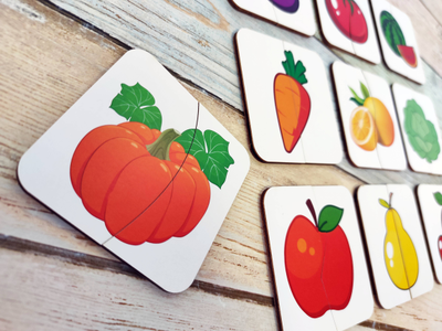 Картинки-половинки ЛАЙТ "Овощи-фрукты"