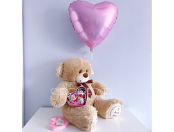 Подарочный набор №13 - Плюшевый мишка 85 см, Шар сердце, Киндер бокс малый