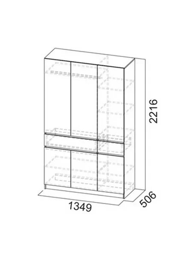 Авиньон шкаф трехстворчатый Дуб крафт золотой/Графит серый