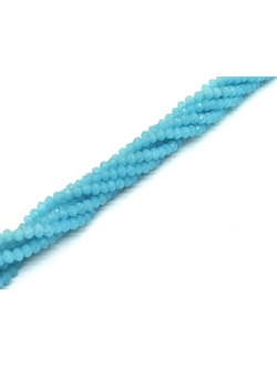 Бусины стеклянные граненные "Рондель", 2 мм, цвет голубой непрозрачный (С317)