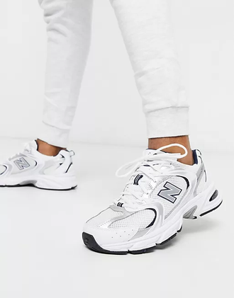 New balance white and navy discount