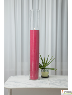 Насыпная свеча "Цилиндр 100 см", красная "Малиновый", с отдушкой "Ванильная карамель"
