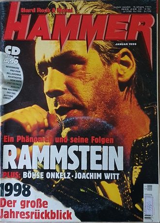 Metal Hammer Deutsch Magazine January 1999 Rammstein, Bohse Onkel, Иностранные журналы, Intpressshop