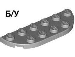 ! Б/У - Plate, Round Corner 2 x 6 Double, Light Bluish Gray (18980 / 6105964) - Б/У