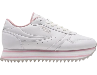 White and pink fila shoes online