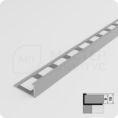 Окантовочный плиточный профиль из алюминия 10 мм. Лука ПК 01 бронза
