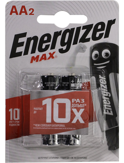 Батарейка AA щелочная Energizer MAX AA-LR6 1.5V 2 шт