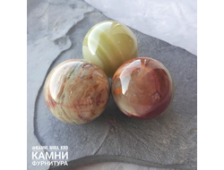 Шар "Оникс" пейзажный кальцит 36,5-38,5 мм, цена за штуку