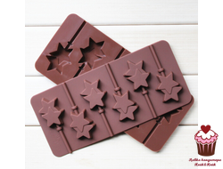 Форма для леденцов силиконовая Звезды