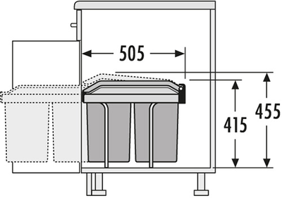 Встраиваемое ведро для мусора 30л Tandem Hailo