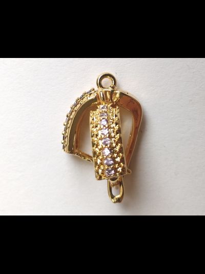 Швензы форма № 3  покрытие  Люкс  1 пара с камнями цвет золото