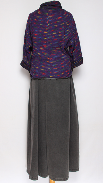 ДЖЕМПЕР БОХО "КИМОНО"  пёстрый джинс, сирень, электрик, трава, хаки, черный до р.50