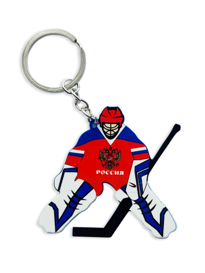 БРЕЛОК "ВРАТАРЬ" (МЕТАЛЛИЧЕСКИЙ ПЛОСКИЙ ДВУСТОРОННИЙ)