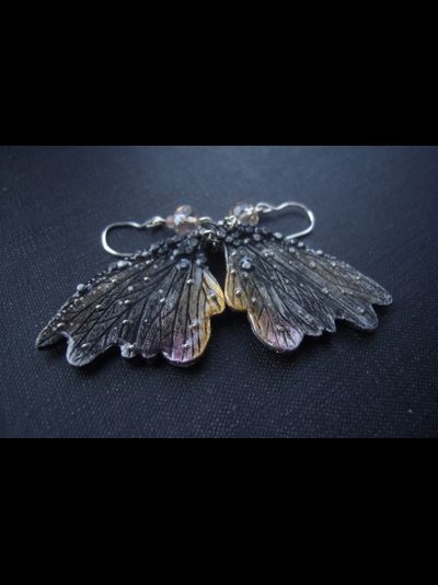 Фэнтези серьги "Крылышки Дымчатой Феи"