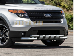 Защита переднего бампера d76/d57 клыки на Ford Explorer ( Форд Эксплорер)