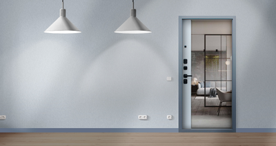 Стальная дверь   Манчестер с зеркалом