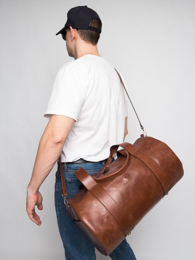 Кожаная дорожная сумка Faenza Premium cognac (арт. 
4033-03)