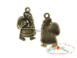 ПОДВЕСКА В ТИБЕТСКОМ СТИЛЕ "ДЕД МОРОЗ" - 24*12мм - АНТИЧНАЯ БРОНЗА