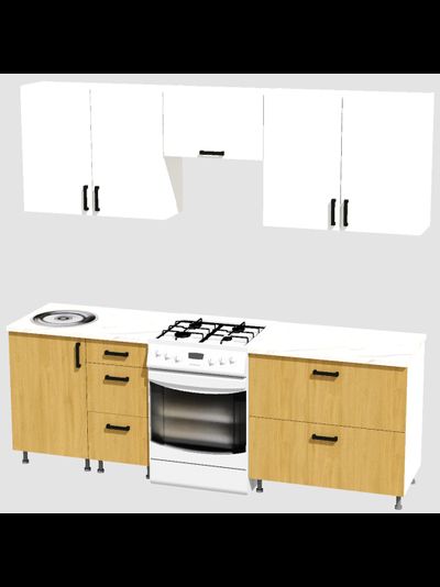 Кухня Эконом 1,8 метра (900х900) Цвет: Белый/Дуб Сонома