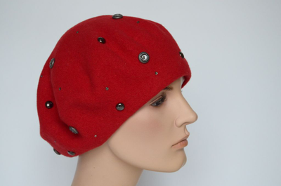 Берет Vizio 3633 бордовый фетровый