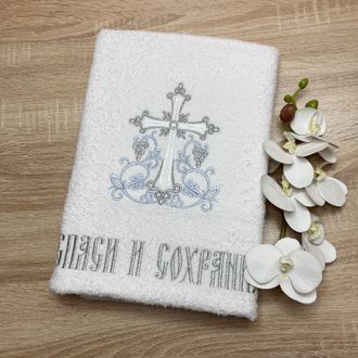 Крестильное полотенце "Процветший крест традиционное", 70х140 см