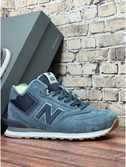 New Balance 574 Mid Dark Grey с мехом