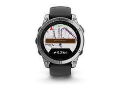 Умные часы Garmin Fenix E - 47 мм, AMOLED серебристый стальной безель, черный силиконовый ремешок (010-03025-00)