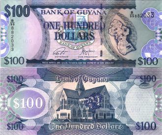 Гайана 100 долларов 2022 г.