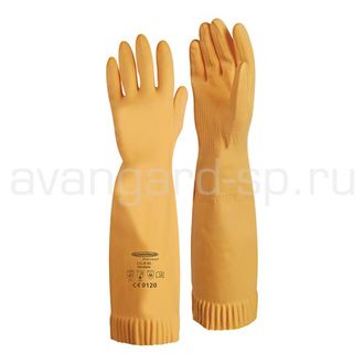 Перчатки химзащита Унилонг/каучук/длина 42см /оранжевый